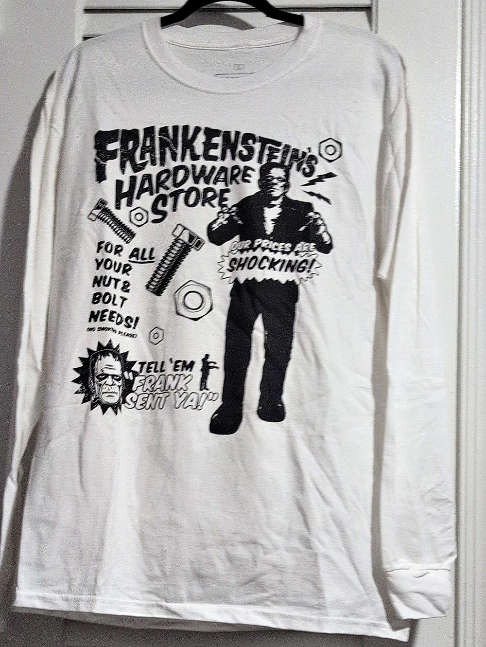 Universal Monsters Frankenstein's Hardware Store Long Sleeve Graphic Tee, Large